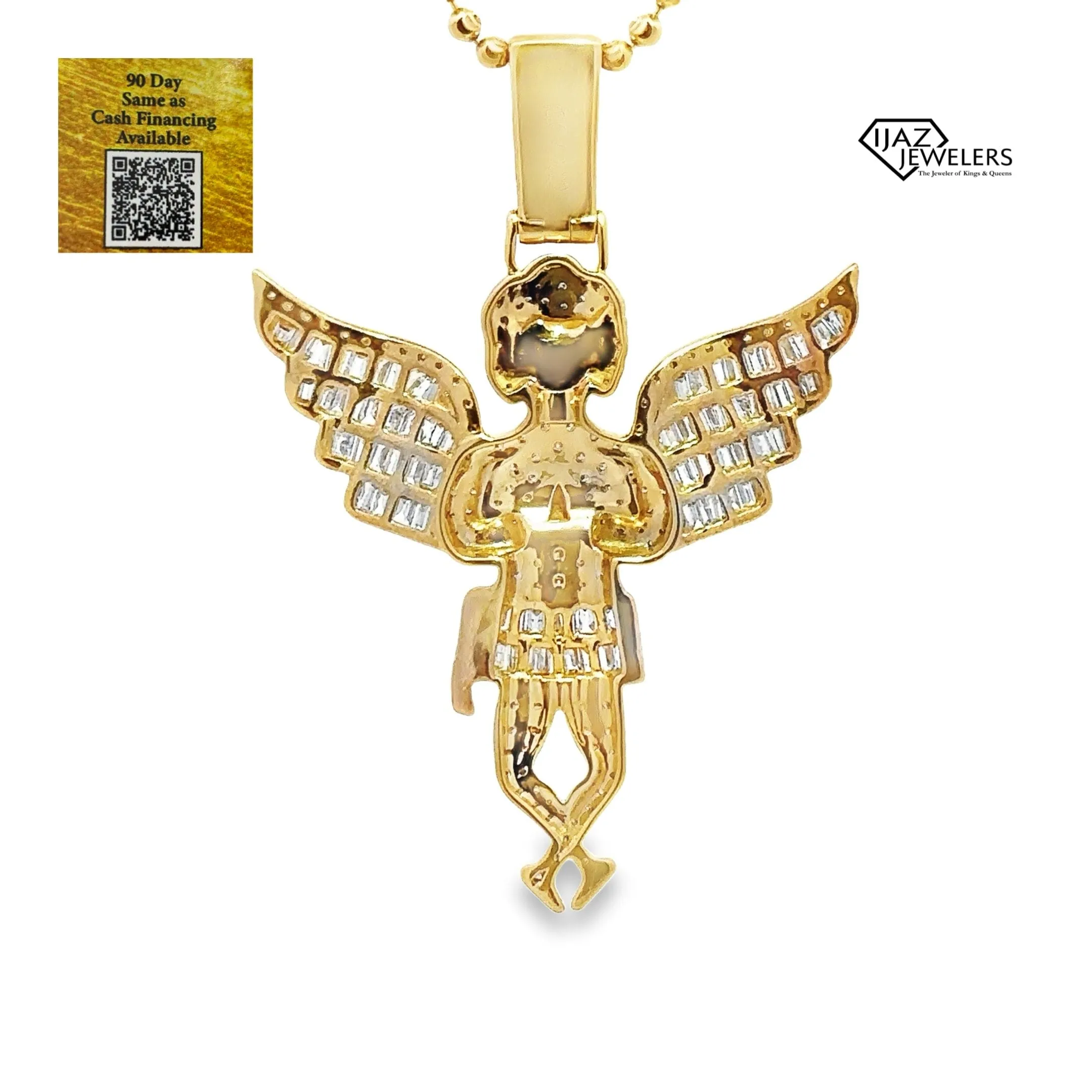 10K Gold 2.22 CTW Diamond Angel Charm