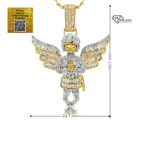 10K Gold 2.22 CTW Diamond Angel Charm