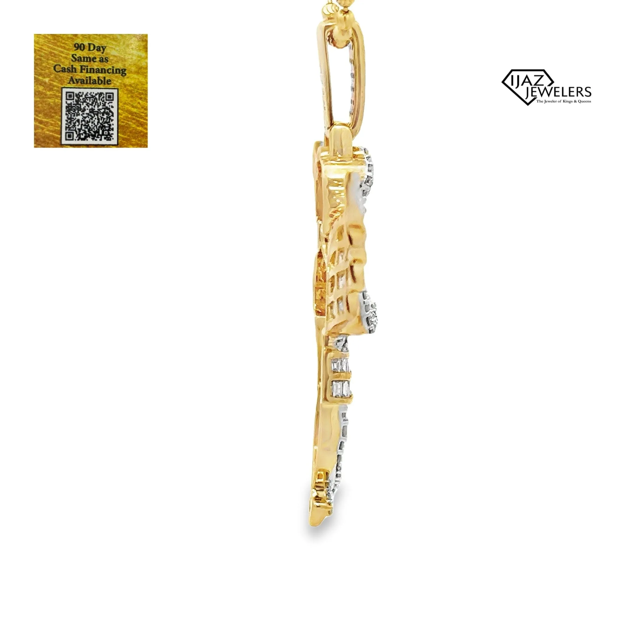 10K Gold 2.22 CTW Diamond Angel Charm