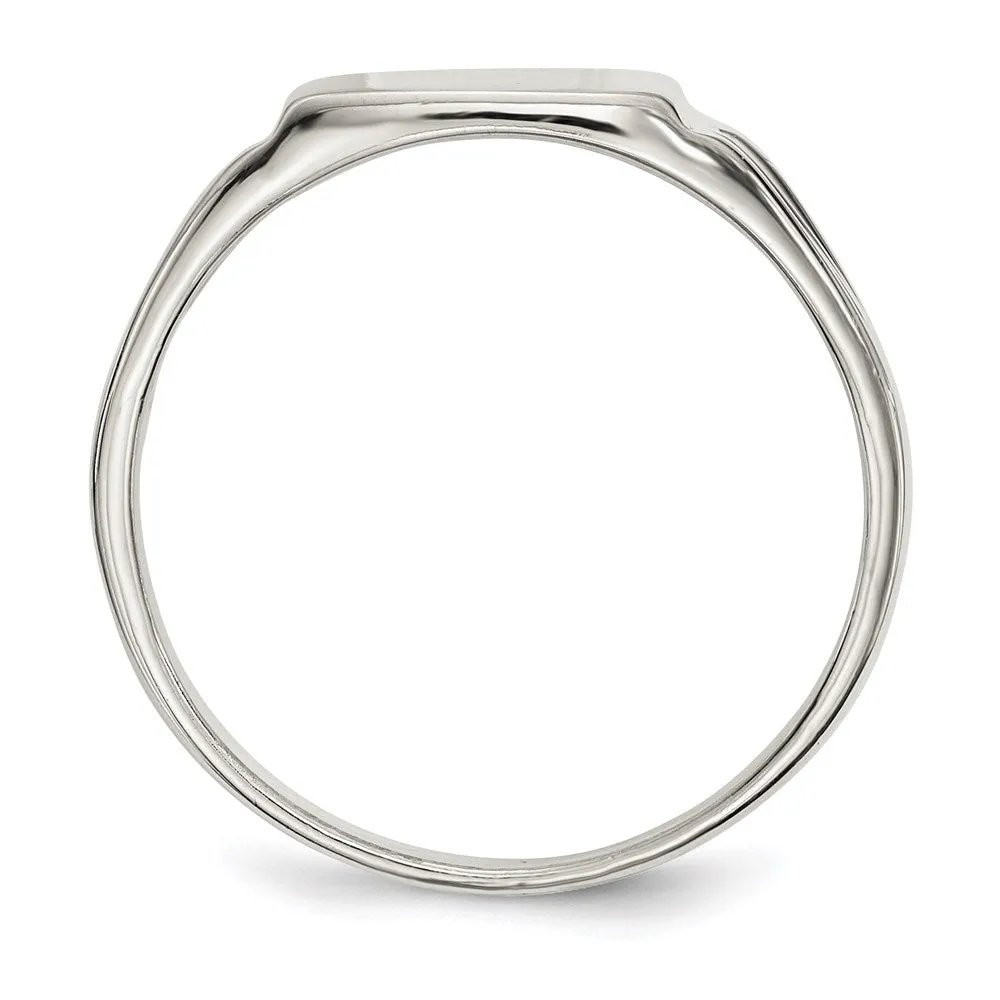 11x11mm Open Back Signet Ring in Sterling Silver