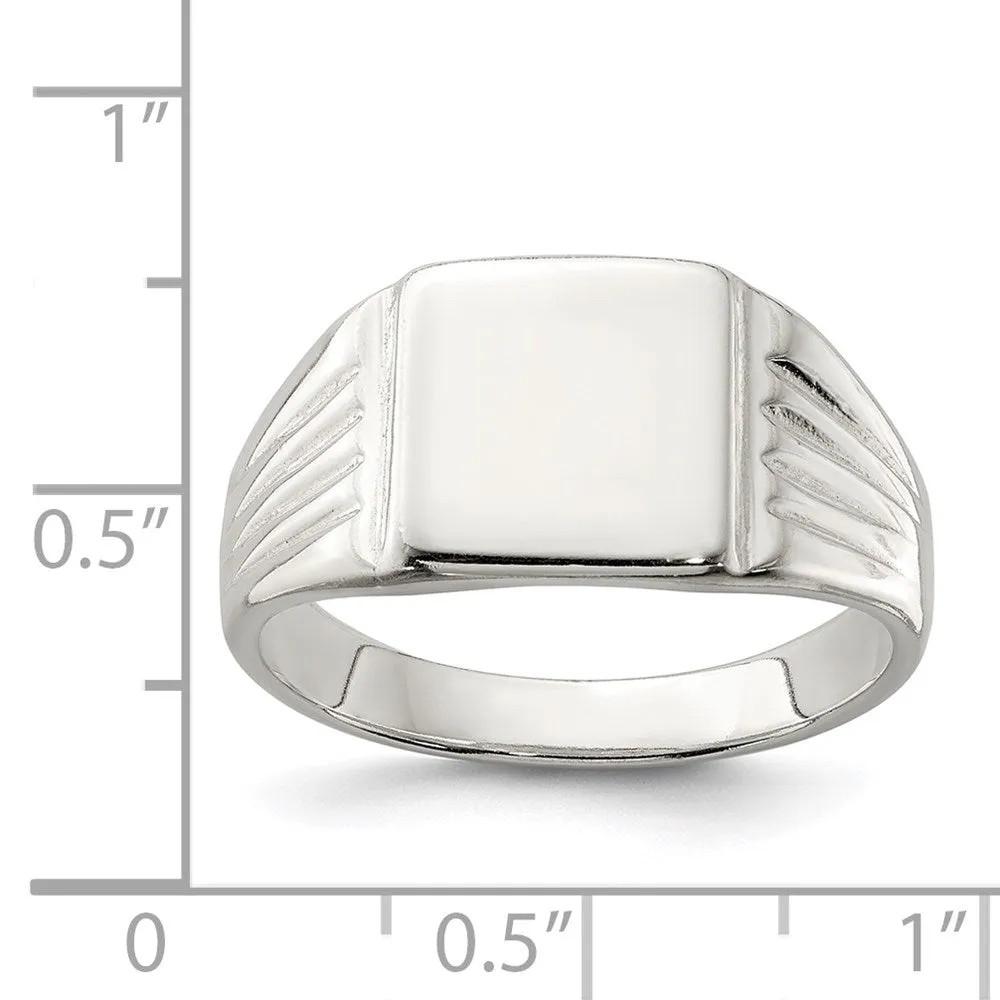 11x11mm Open Back Signet Ring in Sterling Silver