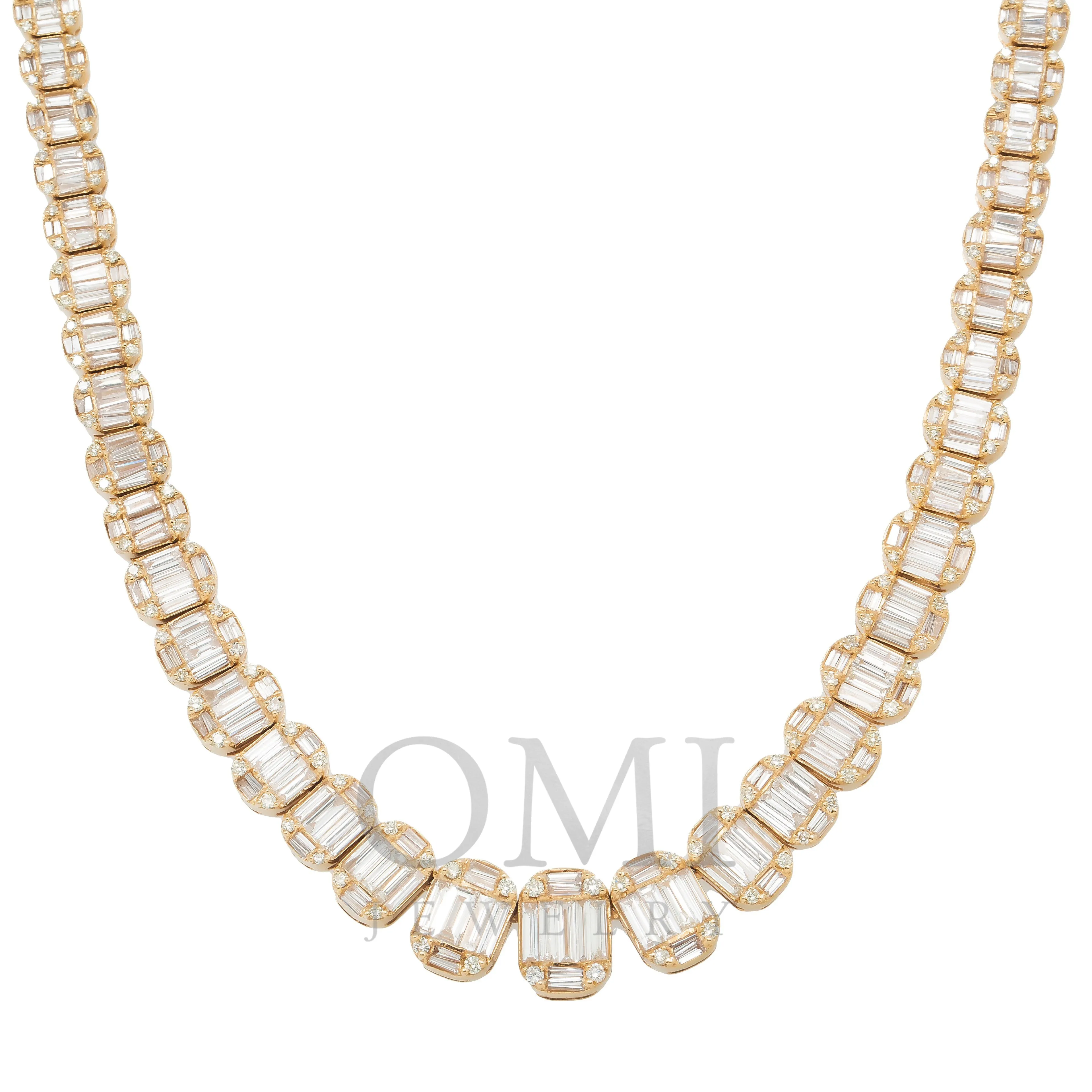 14K GOLD BAGUETTE DIAMOND CHAIN 21.75 CT