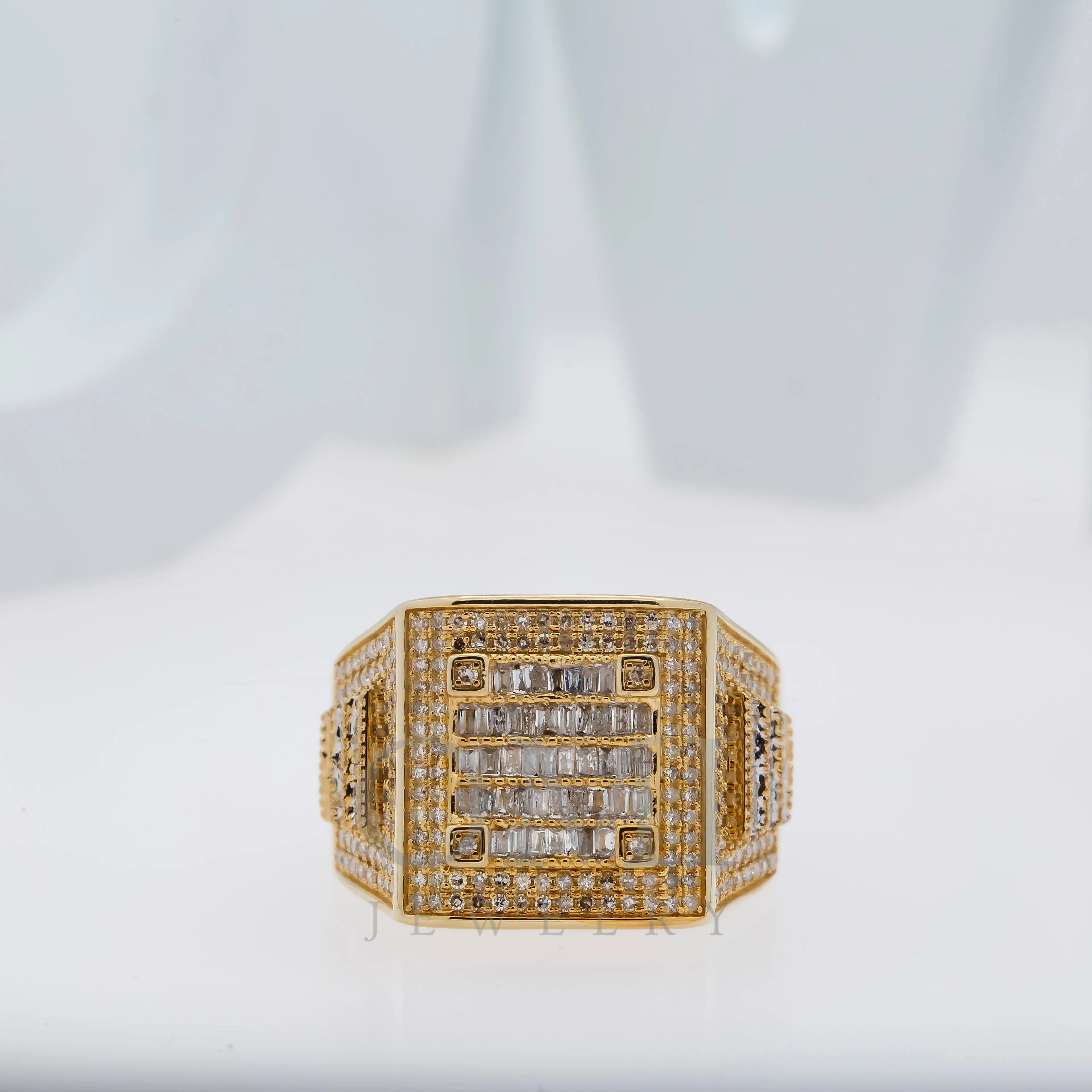 14K GOLD BAGUETTE DIAMOND SQUARE RING 1.15 CT