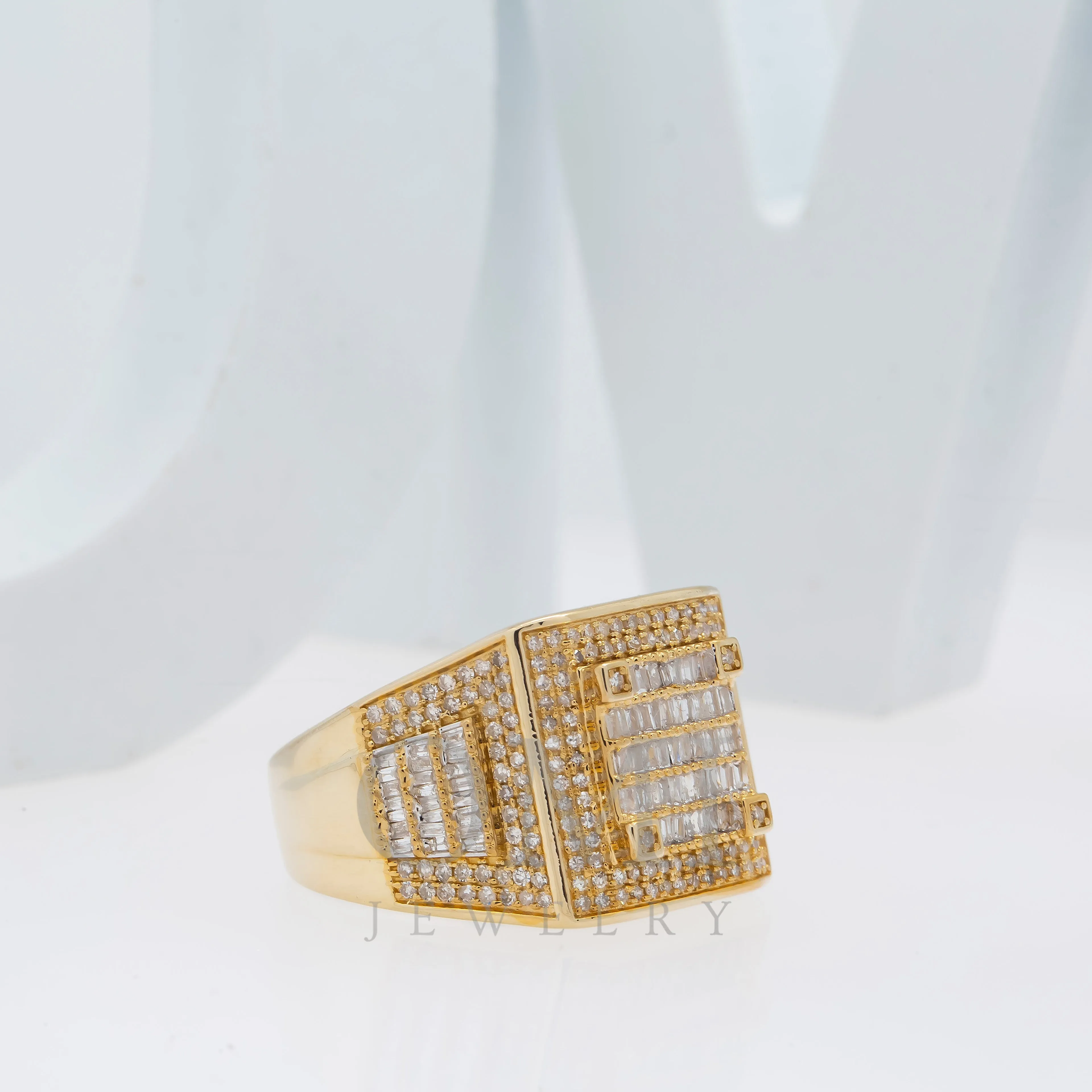 14K GOLD BAGUETTE DIAMOND SQUARE RING 1.15 CT