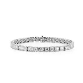 18ct White Gold 5.00ct Claw Set Diamond Tennis Bracelet