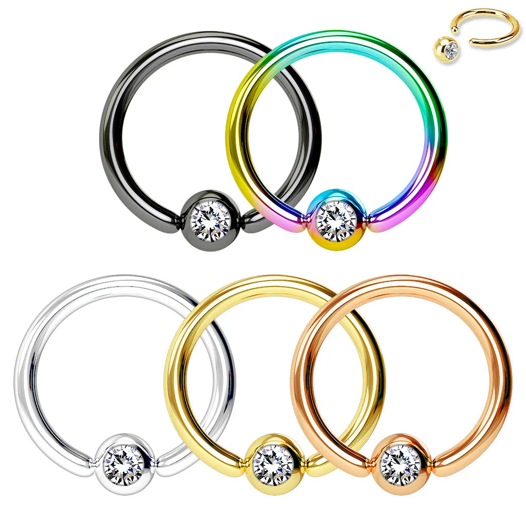 5 Pcs Jewel Set Ball WildKlass Captive Rings Value Pack for Ear, Eyebrow, Nose, Septum and More