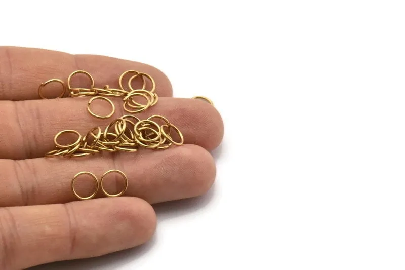 8mm Jump Rings - 250 Raw Brass Jump Rings 8x0.85mm  A0738