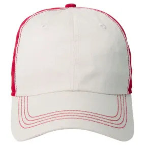 AHEAD Chalk/University Cardinal Collegiate Washed 2-Tone Cap