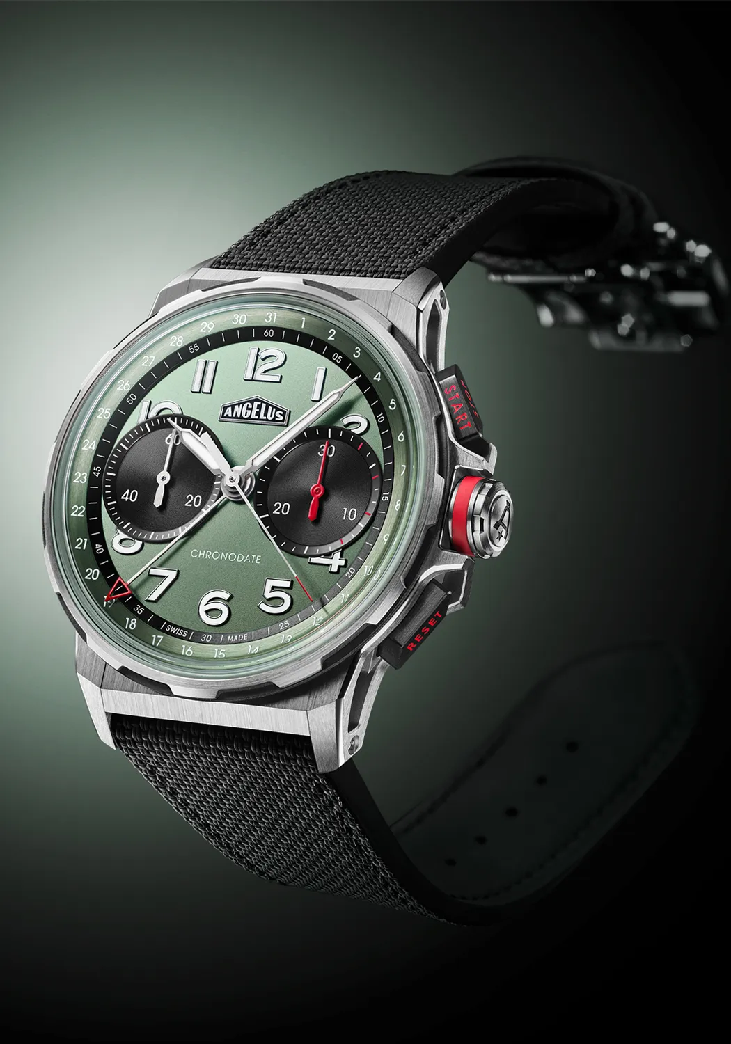 Angelus Chronodate Titanium Green Strap