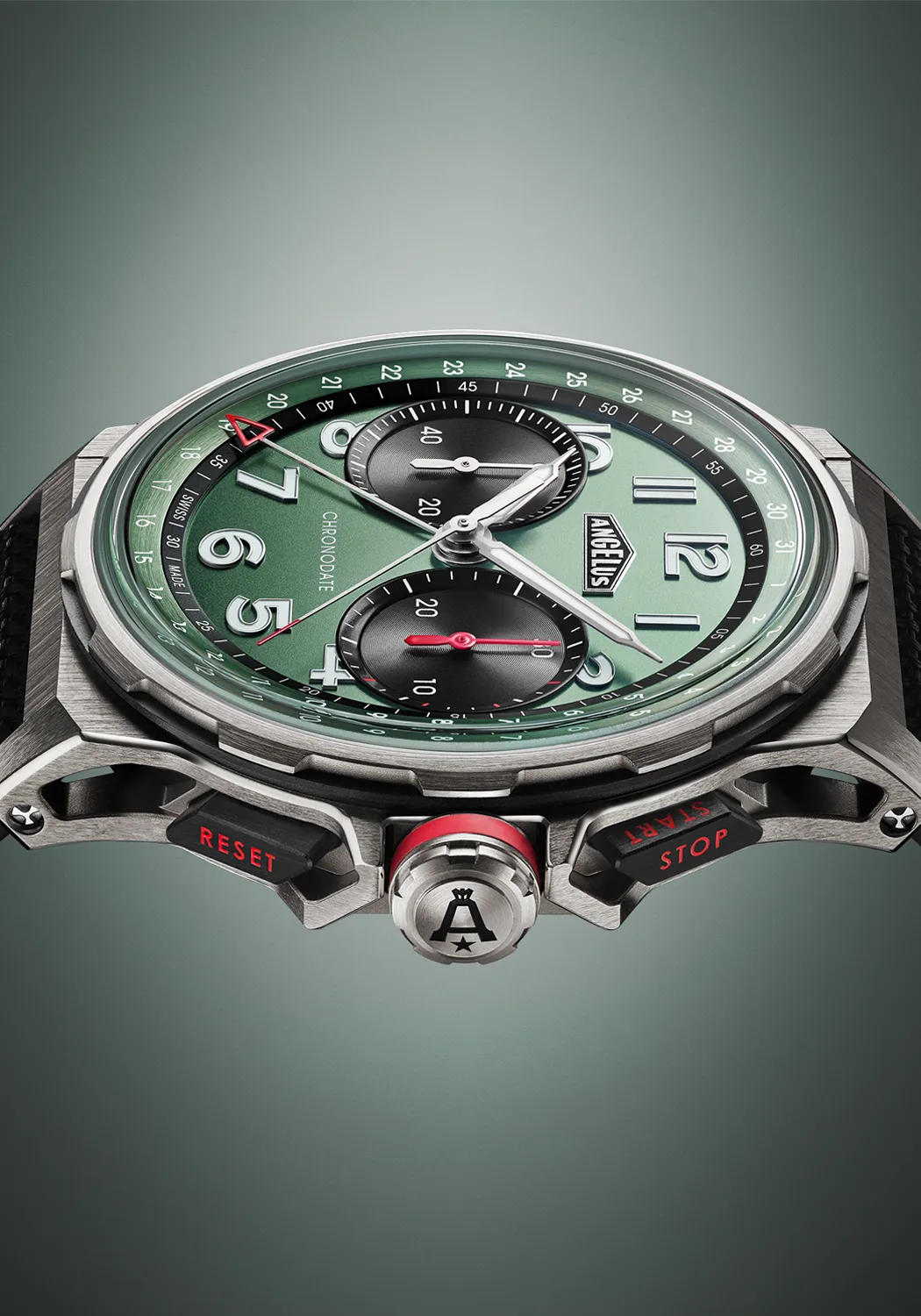 Angelus Chronodate Titanium Green Strap