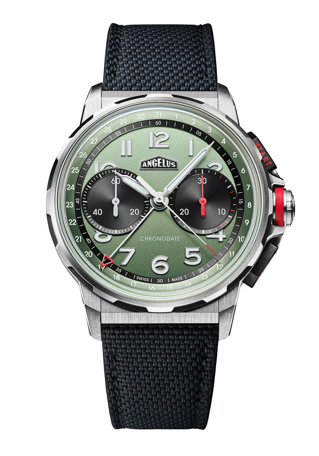 Angelus Chronodate Titanium Green Strap