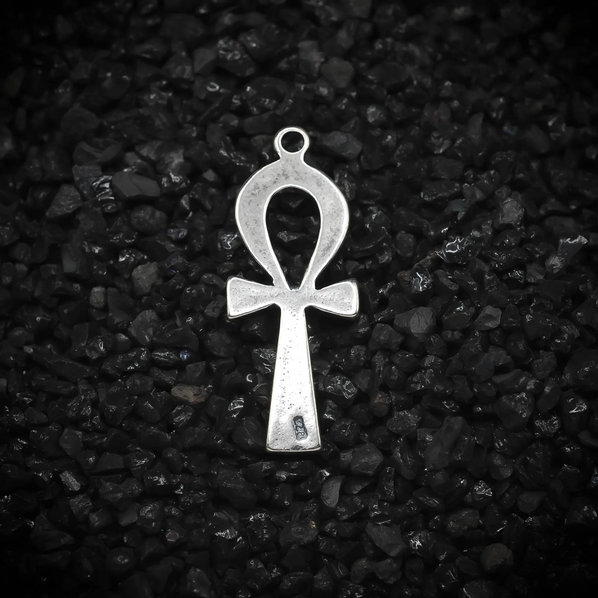 Ankh Key of Eternal Life with Lotus Hieroglyphics Ancient Egyptian Charm | 925 Sterling Silver, Oxidized or 18K Gold Plated | Jewelry Making Pendant