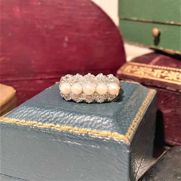 Antique Pearl & Diamond Ring