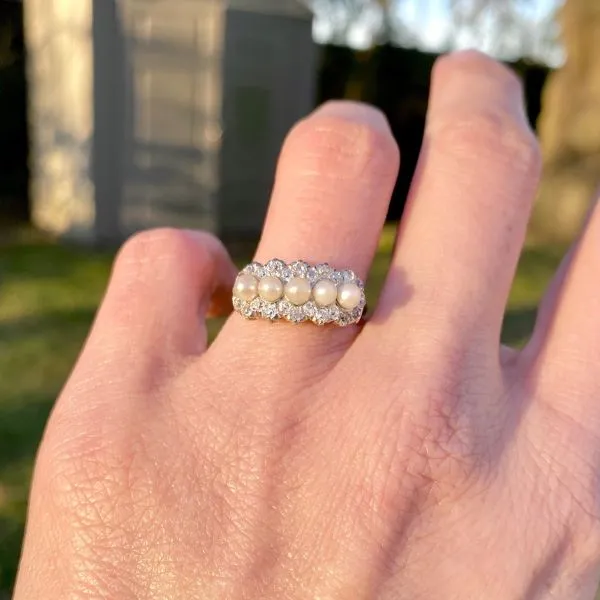 Antique Pearl & Diamond Ring