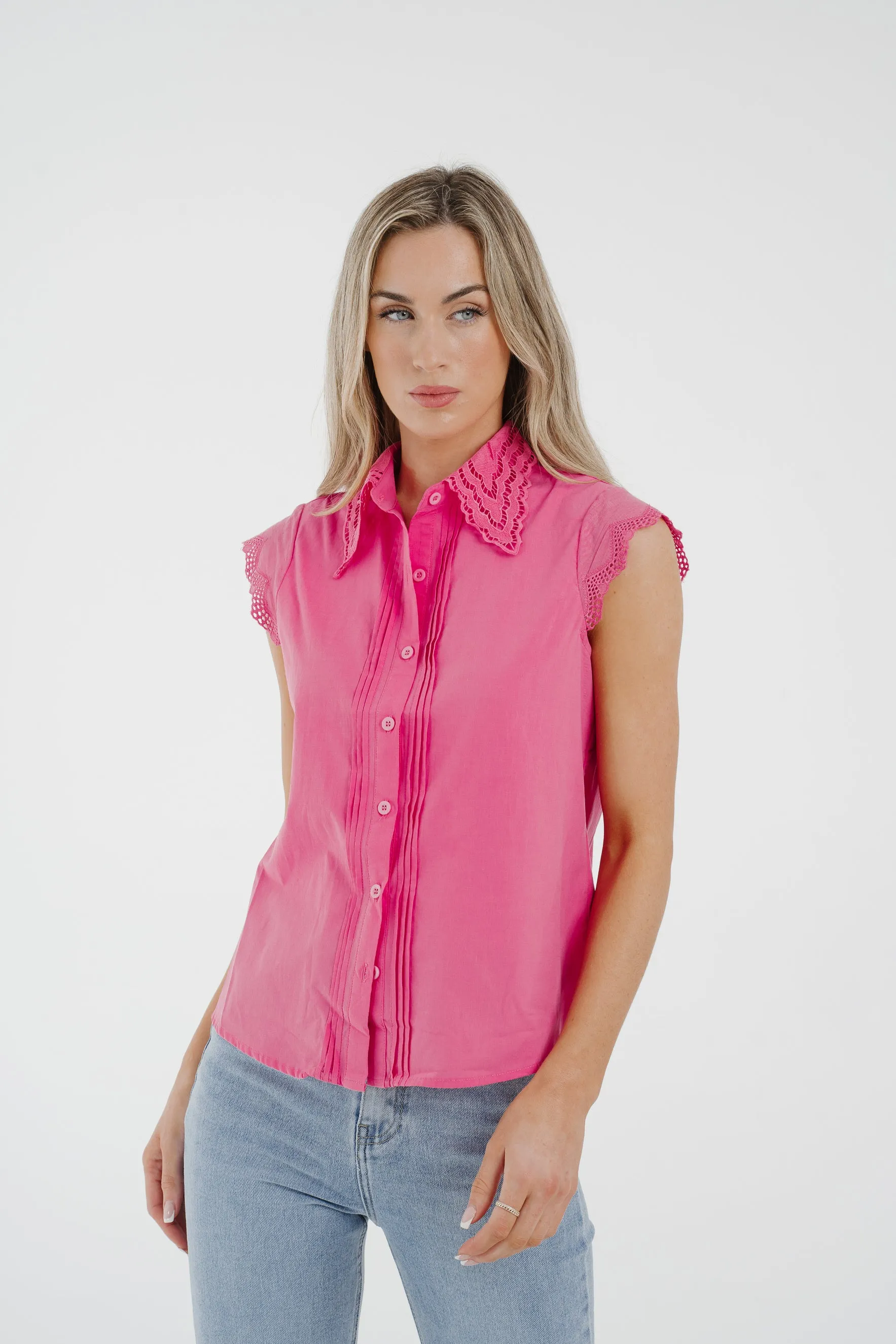 Arabella Sleeveless Blouse In Fuchsia