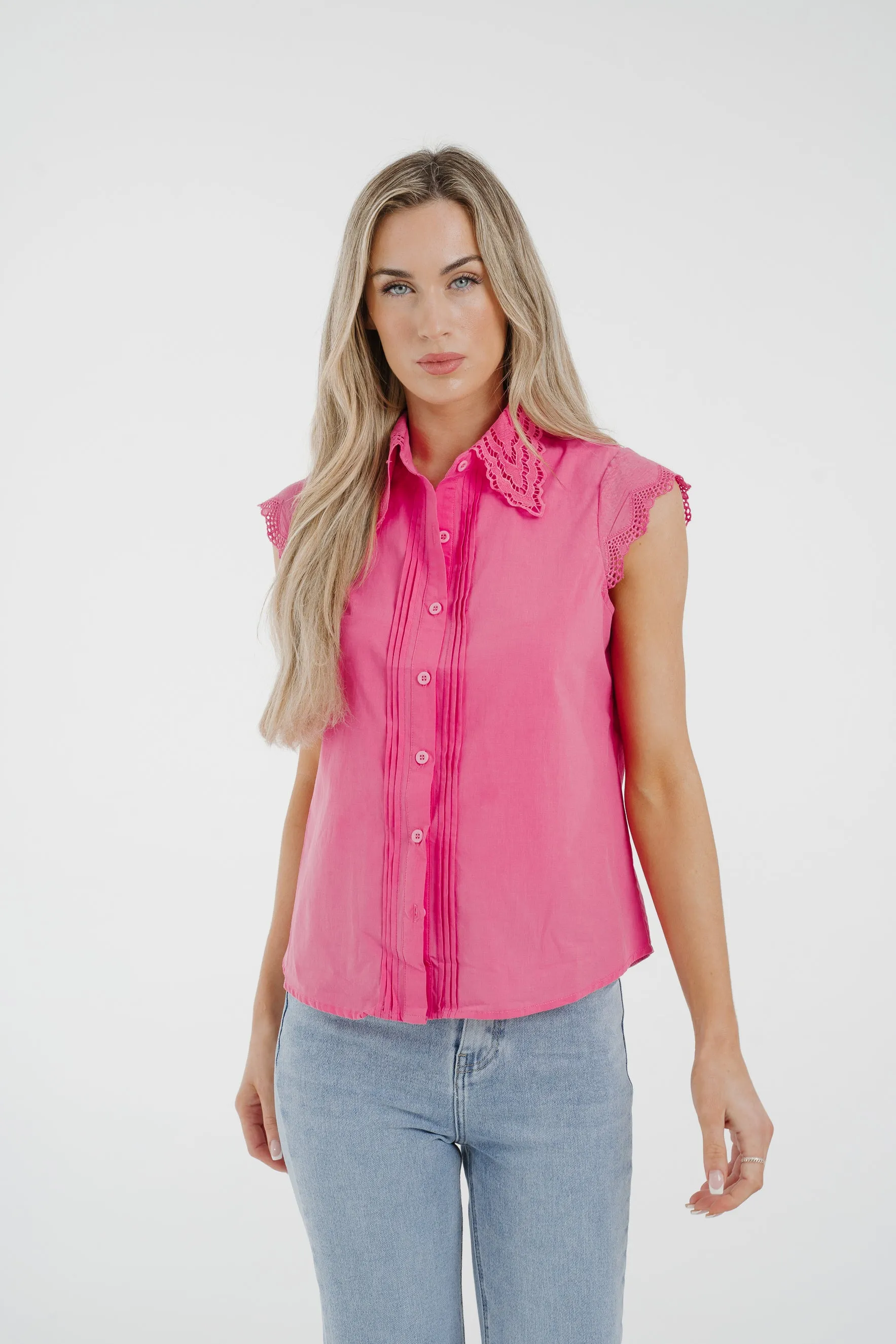 Arabella Sleeveless Blouse In Fuchsia