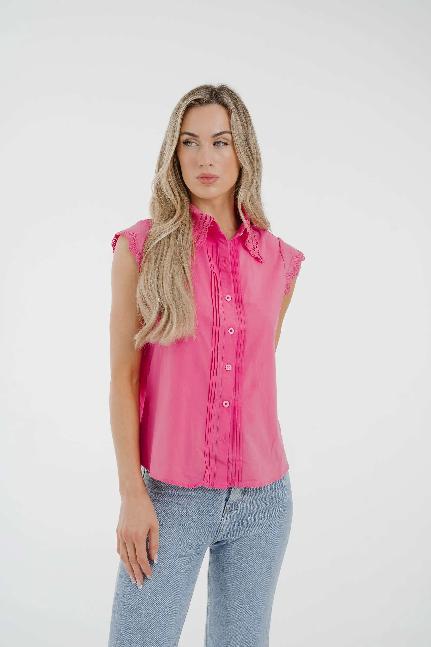 Arabella Sleeveless Blouse In Fuchsia