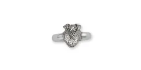 Australian Shepherd Ring Jewelry Sterling Silver Handmade Dog Ring AU1-R