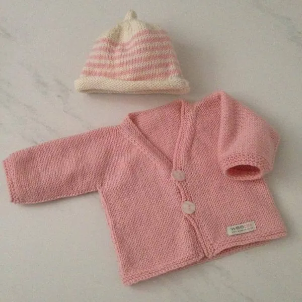 Baby Cardigan and Beanie Set