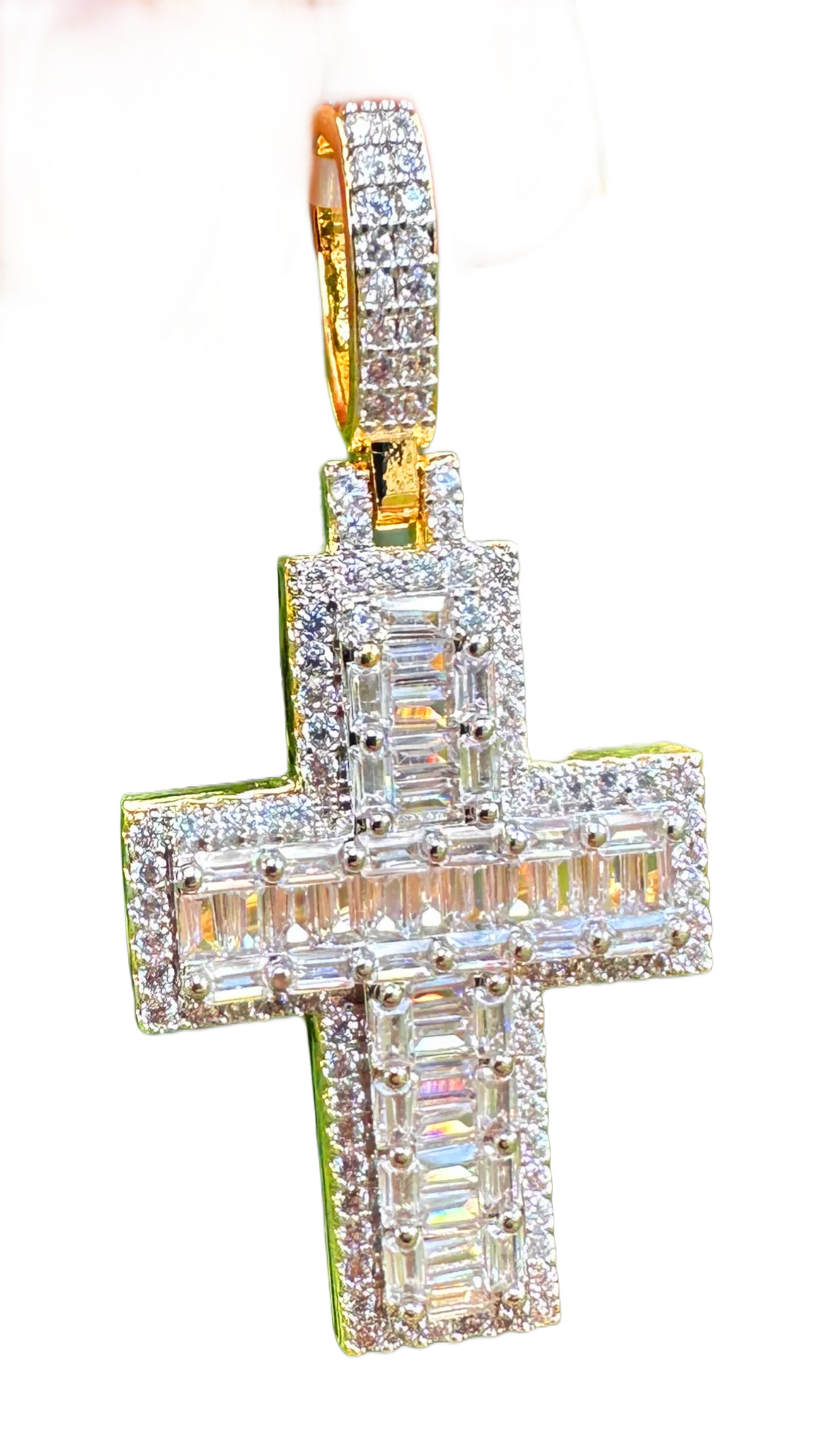 Baguette Cross Pendant (Small)