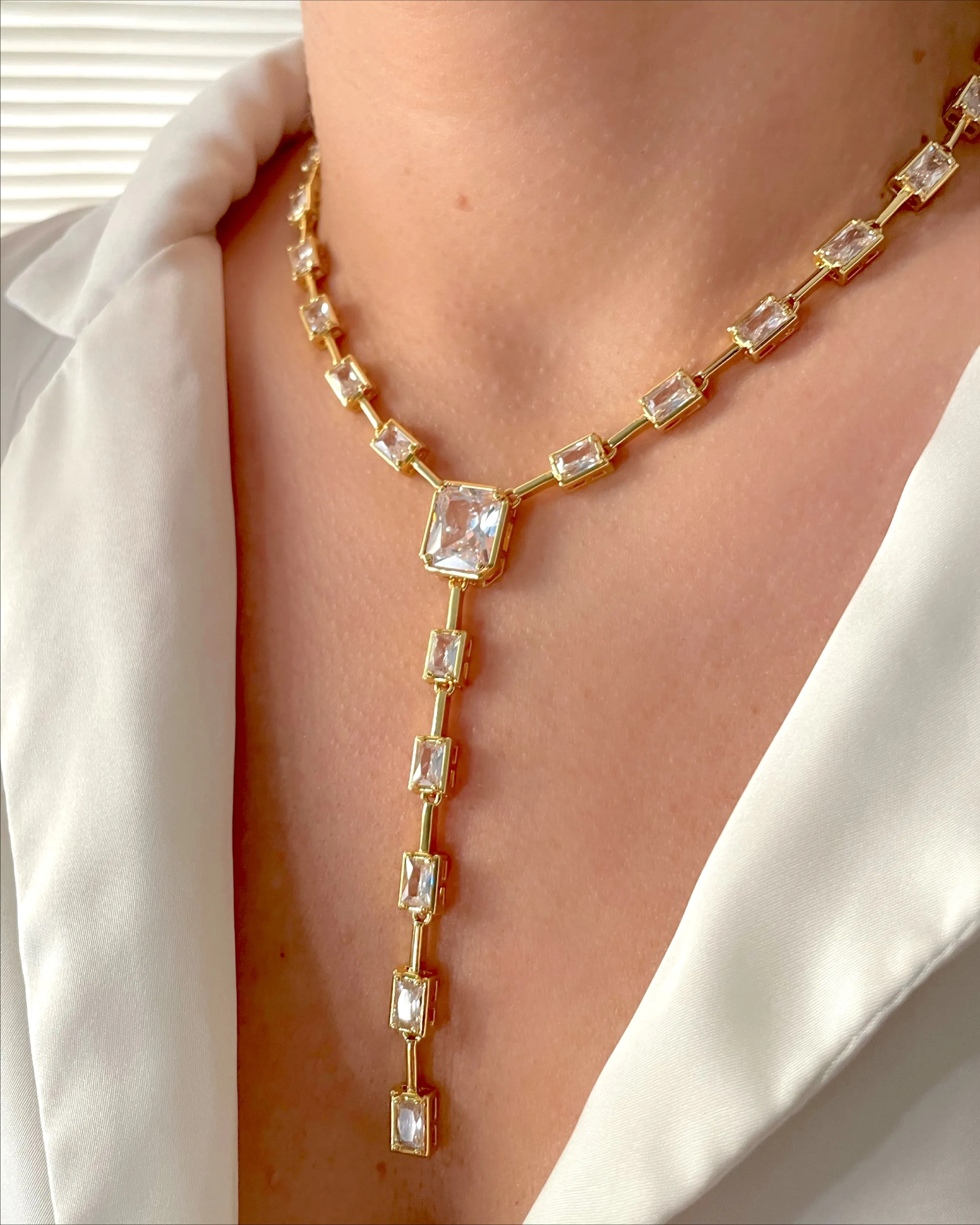 Baguette Lariat Necklace