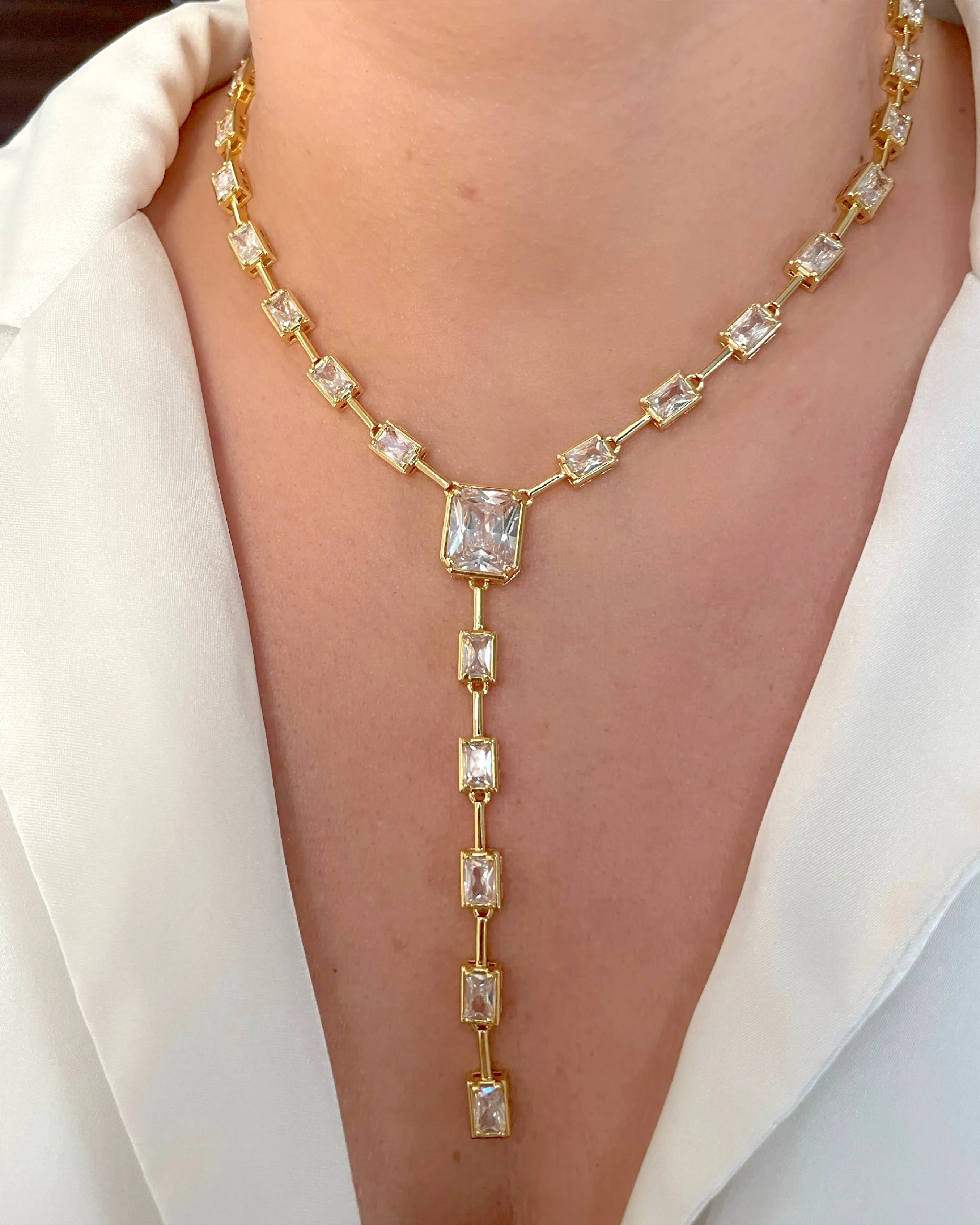 Baguette Lariat Necklace