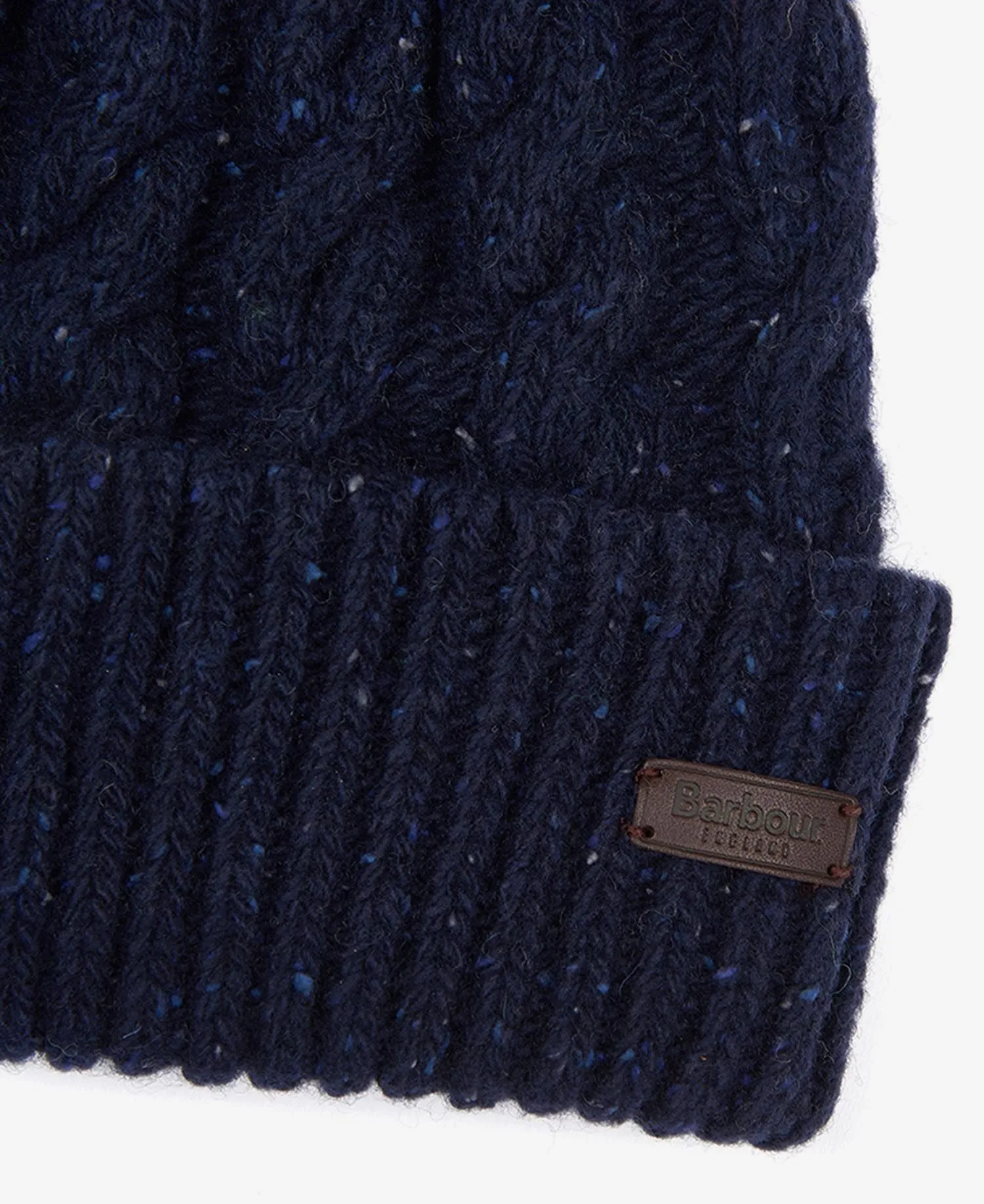 Barbour Mens 'Seaton Pom' Cable Knit Beanie Hat