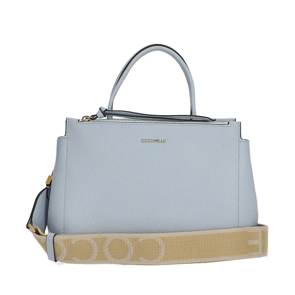 Borsa Donna a Mano COCCINELLE in Pelle Linea Arlettis Signature colore Mist Blue