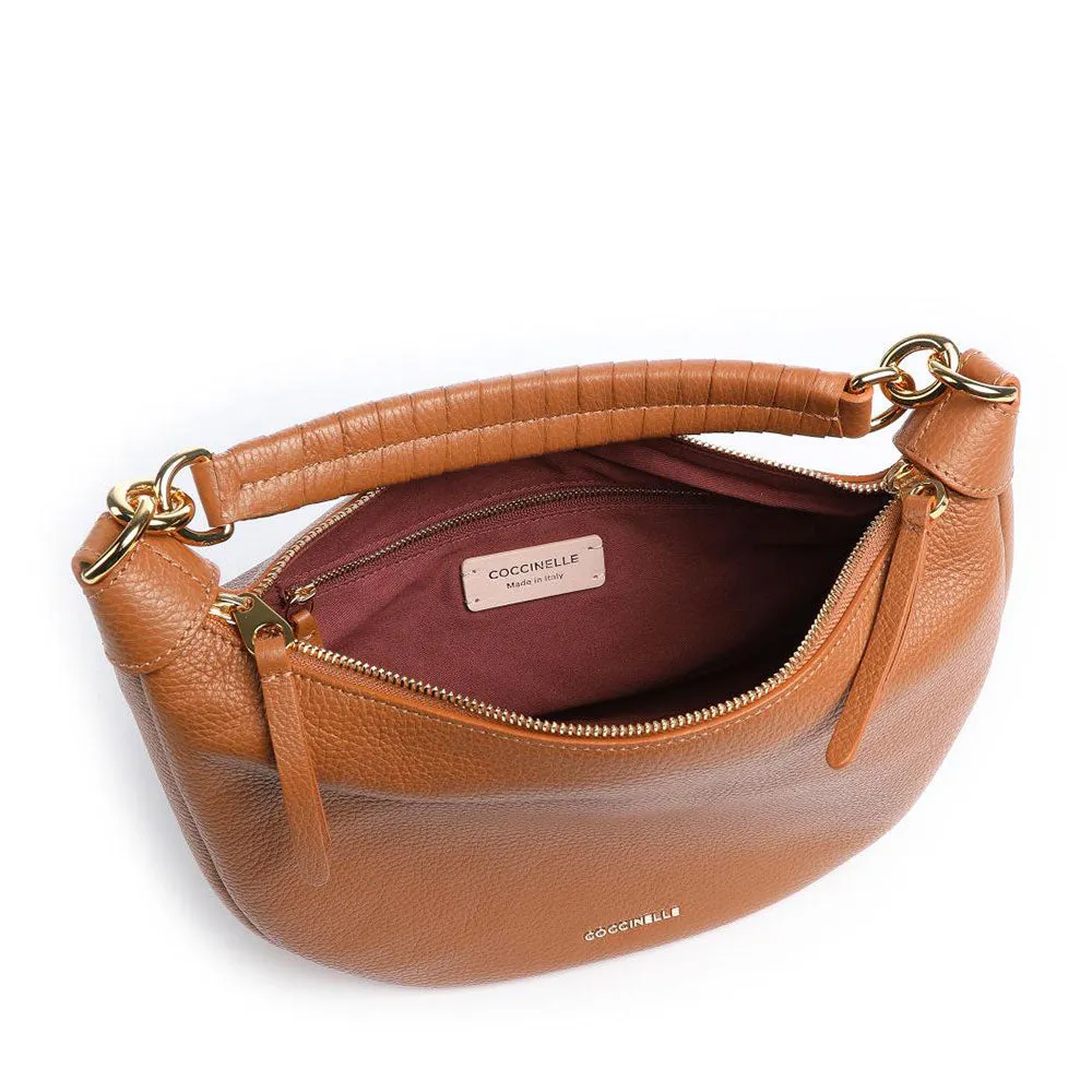 Borsa Donna a Spalla COCCINELLE in Pelle Linea Maelody Colore Caramel Misura Piccola