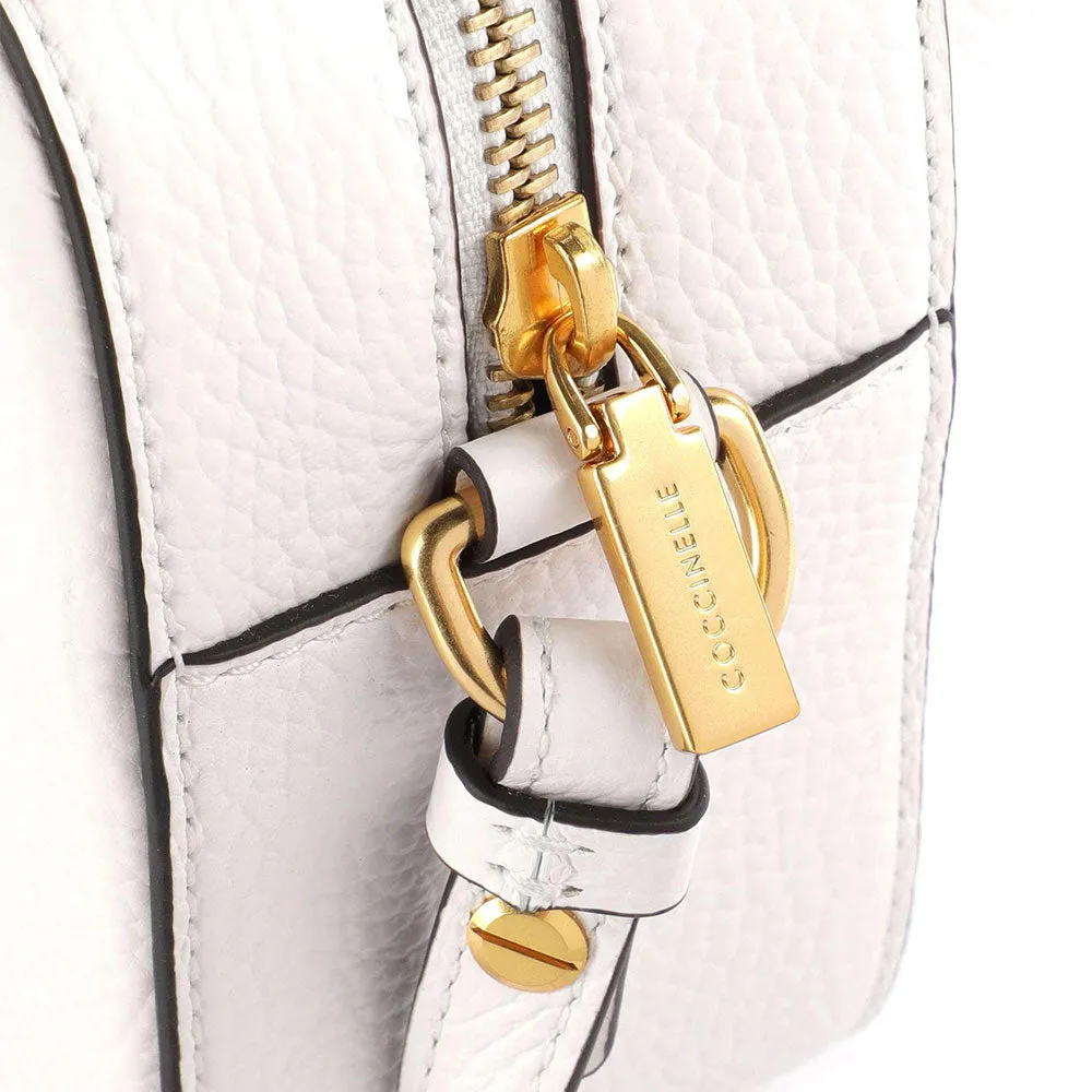 Borsa Donna a Tracolla COCCINELLE in Pelle Brillant White linea Beat Soft Misura Media