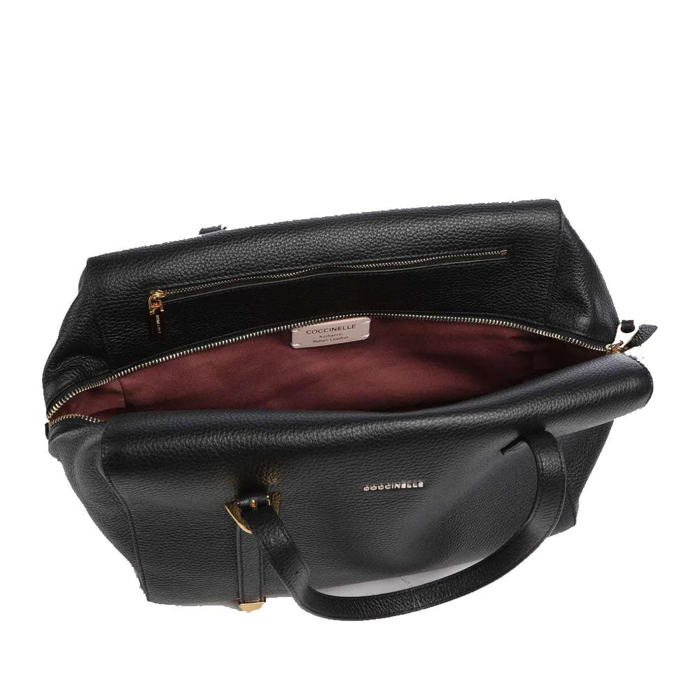 Borsa Donna Bauletto a Mano COCCINELLE in Pelle Nera Linea Gleen