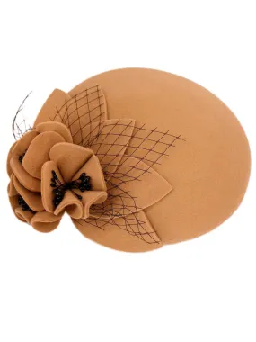 Brown Vintage Style Felt Flower Hat