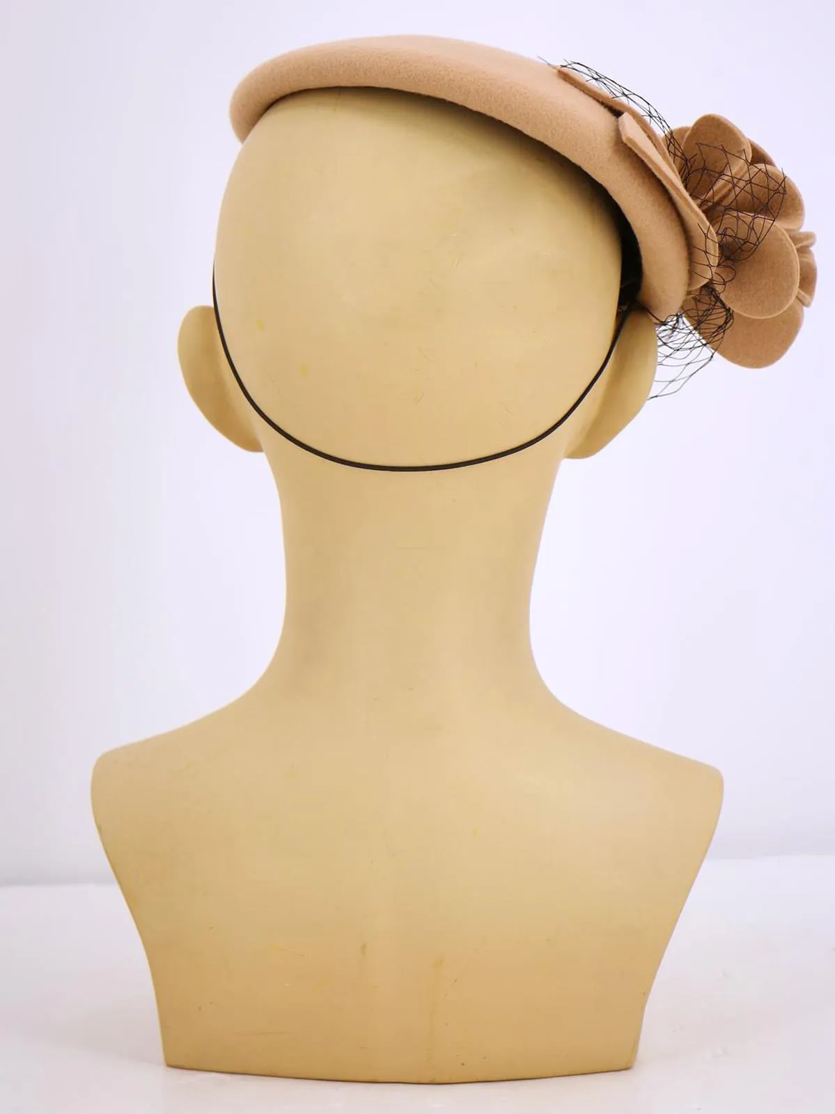 Brown Vintage Style Felt Flower Hat