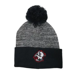 Buffalo Sabres Black & Heather Gray Goat Head Pom Pom Beanie