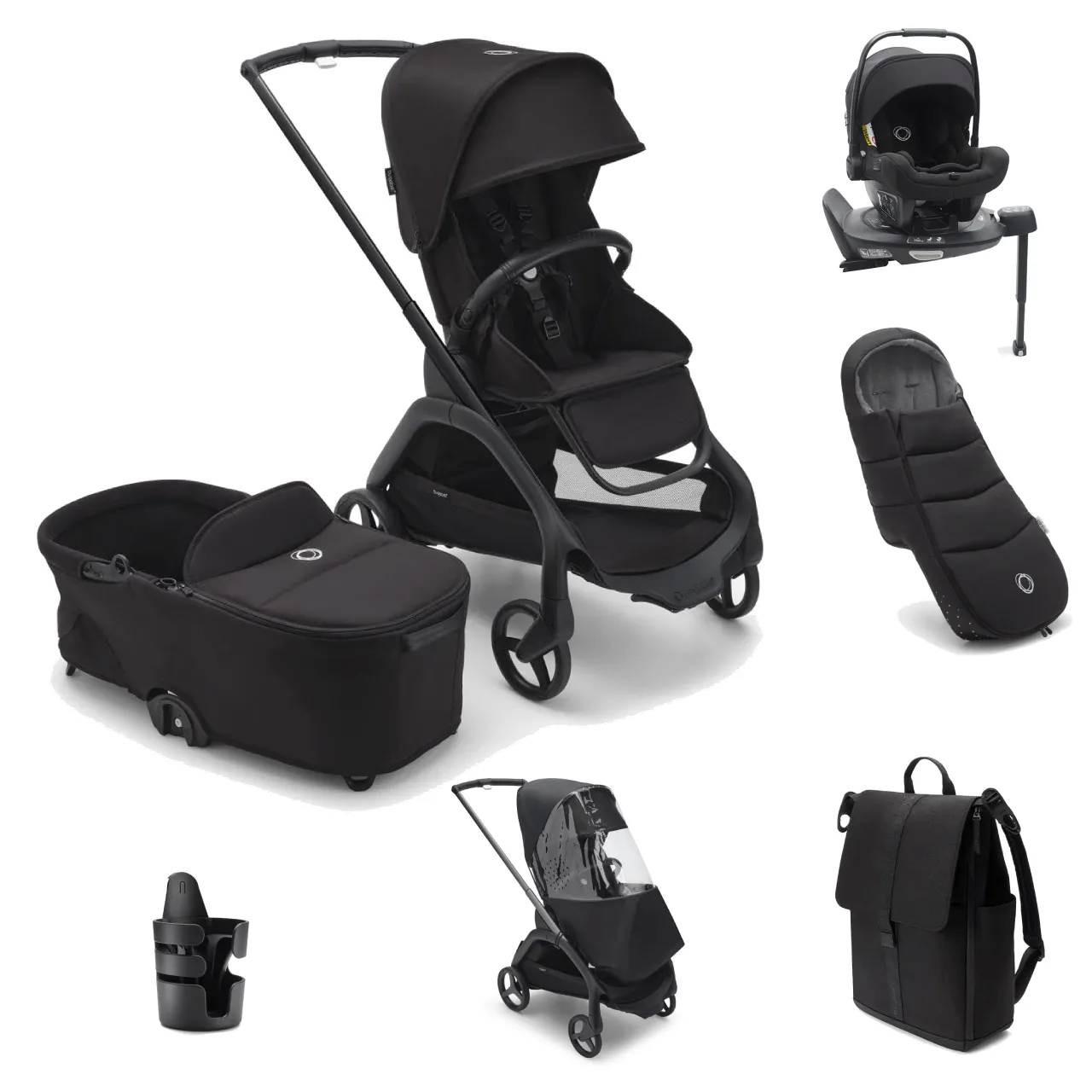 Bugaboo Dragonfly Pushchair Ultimate Bundle - Midnight Black