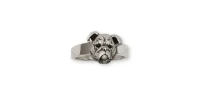 Bulldog Ring Jewelry Sterling Silver Handmade Dog Ring BD6-R