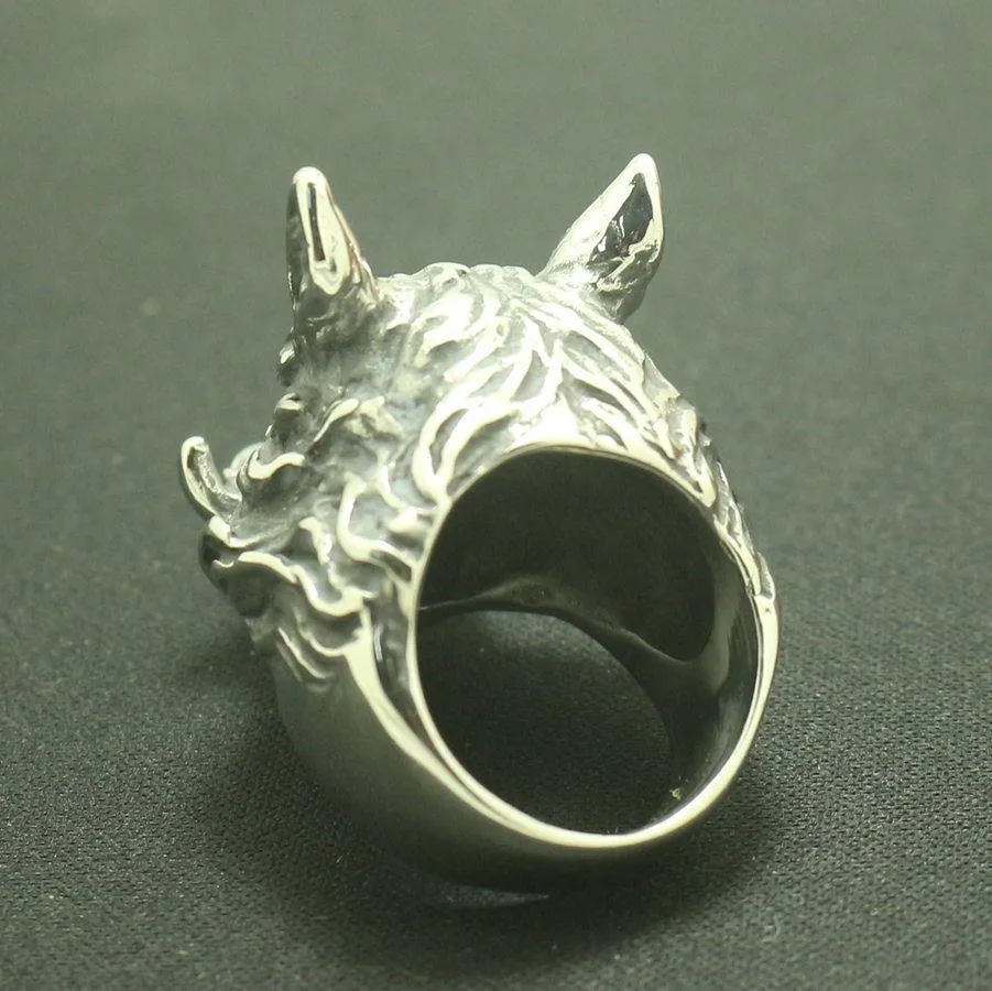 Charging Boar Head Ring