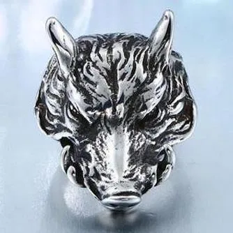 Charging Boar Head Ring