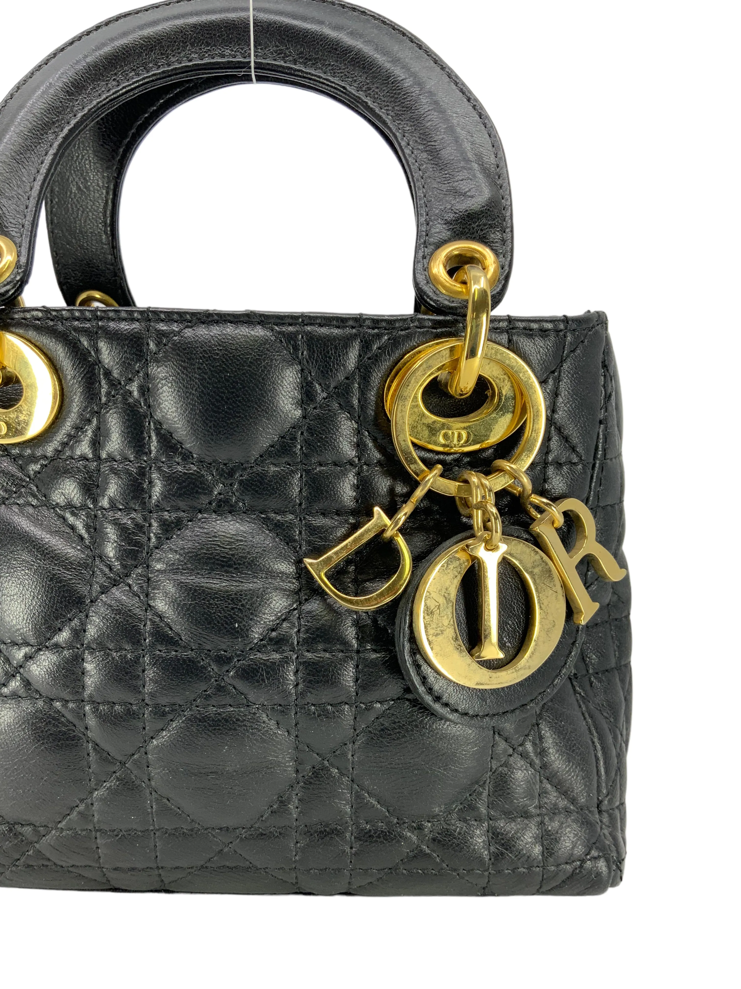 Christian Dior Vintage Lambskin Cannage Mini Lady Dior Bag