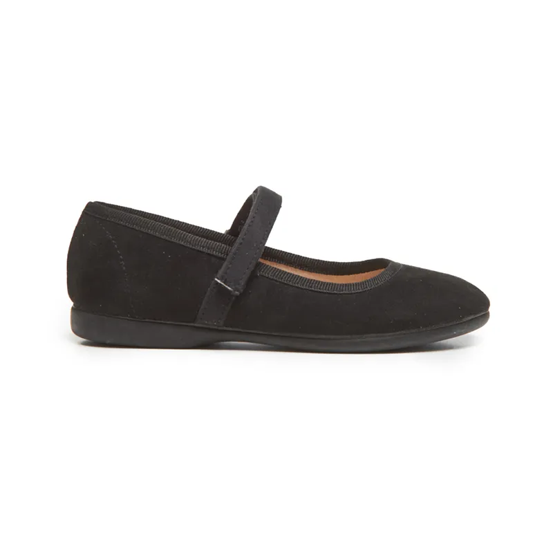 Classic Suede Mary Janes in Black