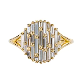 Cluster Ring with Assemblage of Needle Baguette Diamonds - the Light Catcher Ring