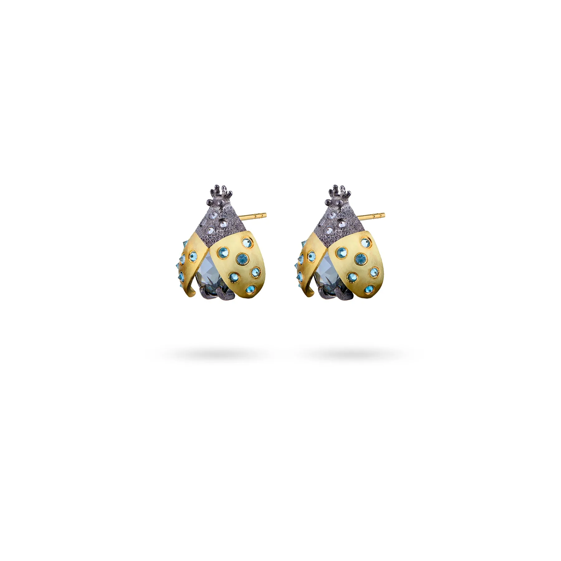 COCCINELLE GEMSTONE BUTTON EARRINGS