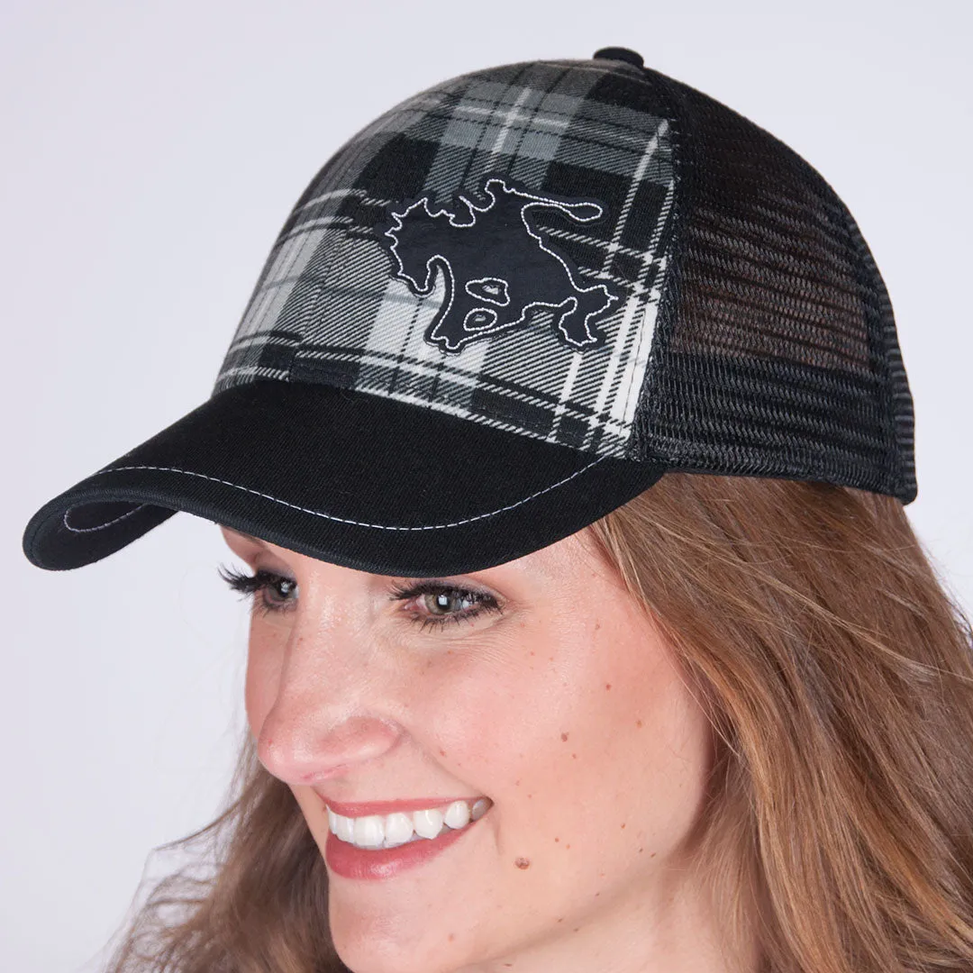 Cowgirl Tuff Women's Buckin' Horse Plaid Trucker Cap