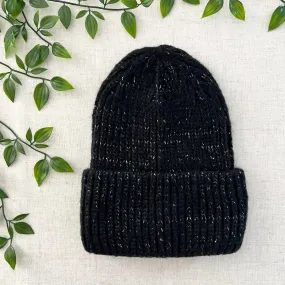 Cozy Lurex Beanie - Black