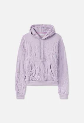 Crinkled Terry Hoodie / Lavender