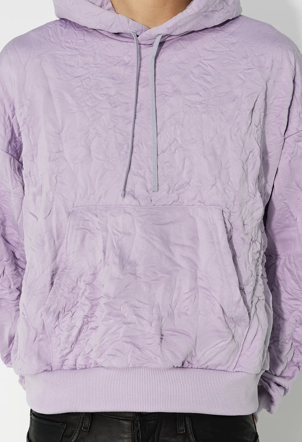 Crinkled Terry Hoodie / Lavender