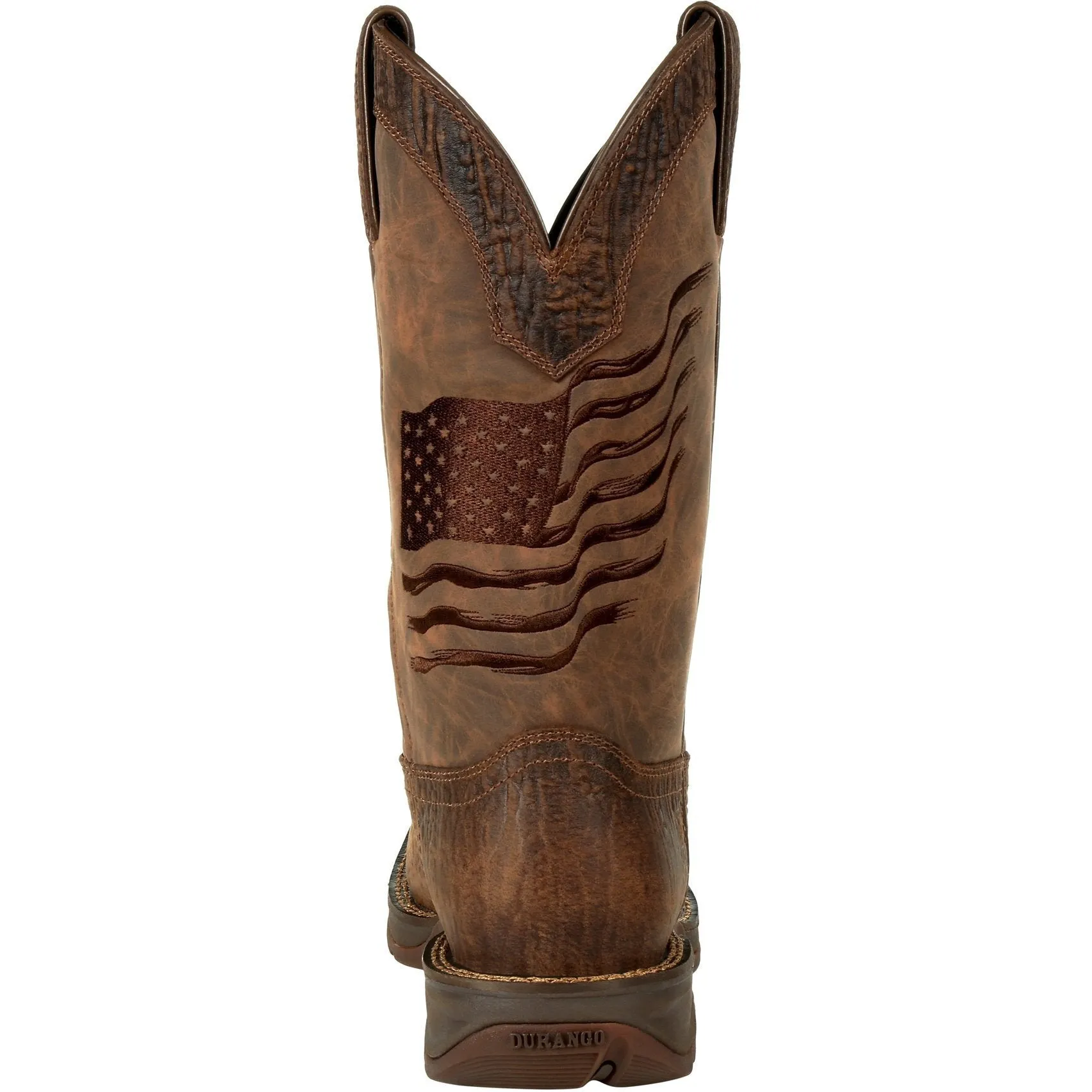 Durango Men's Rebel Distressed Flag Embroidery 12" Sqr Toe Western Boot