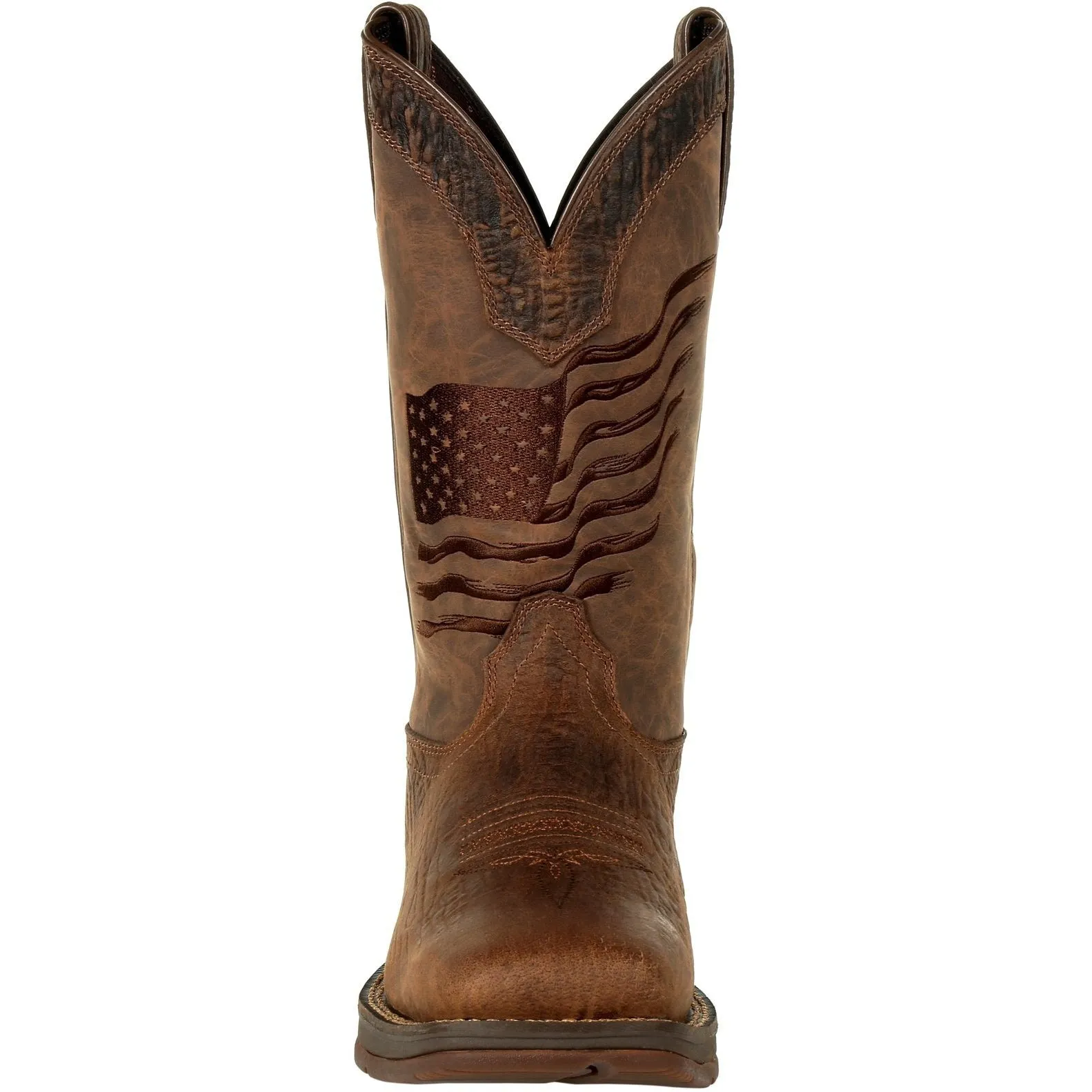 Durango Men's Rebel Distressed Flag Embroidery 12" Sqr Toe Western Boot