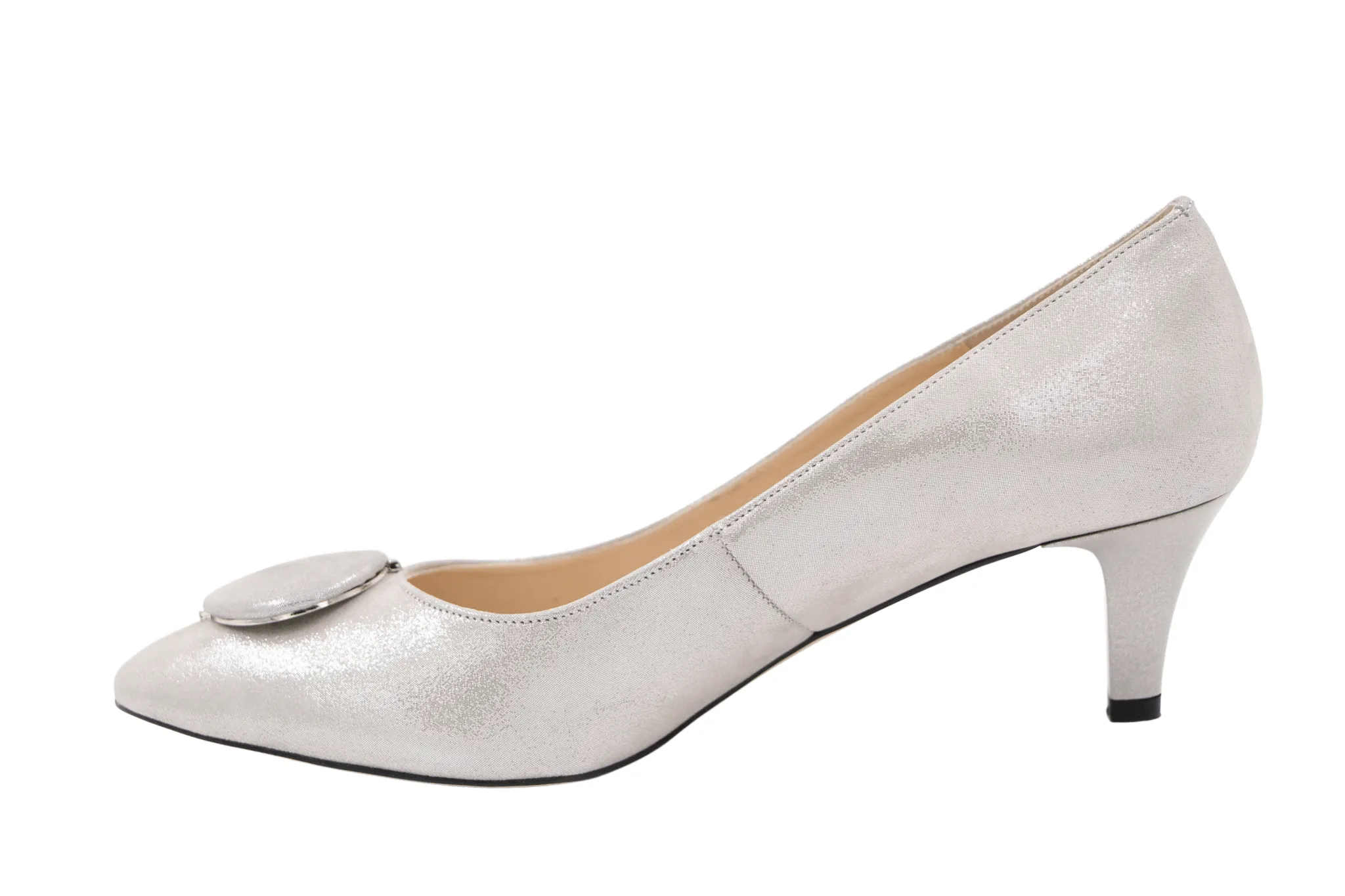 EMIS Silver Shimmer  mid heel shoe