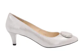 EMIS Silver Shimmer  mid heel shoe